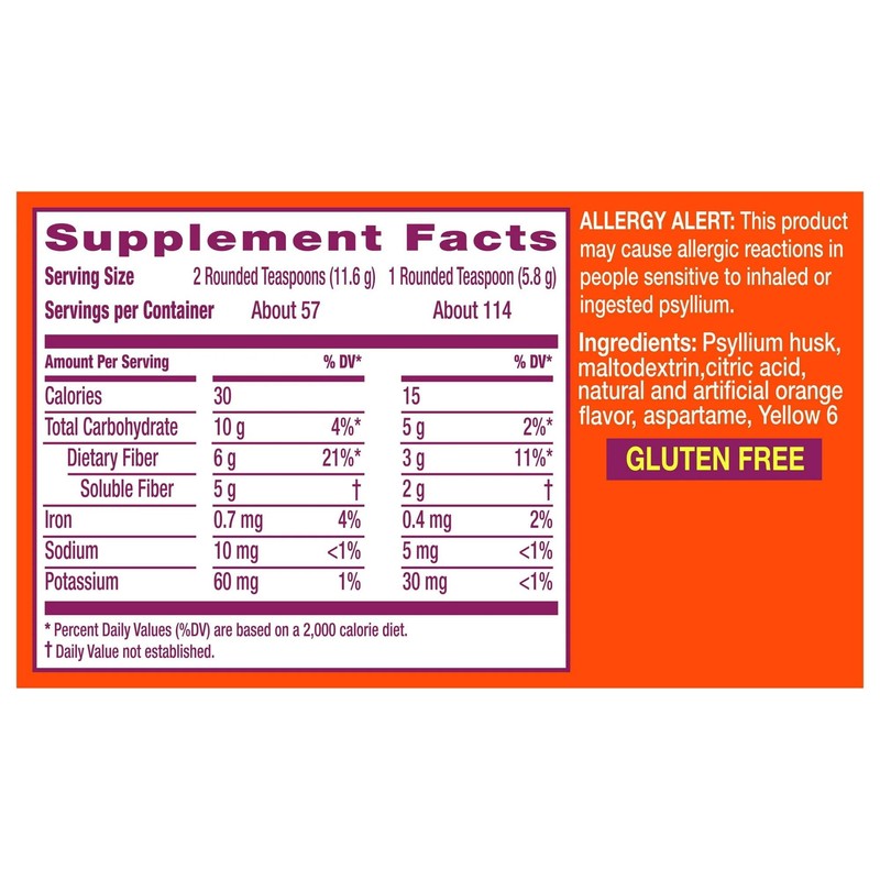 Metamucil Daily Fiber Supplement/Therapy for Regularity, Sugar Free, Orange Smooth,