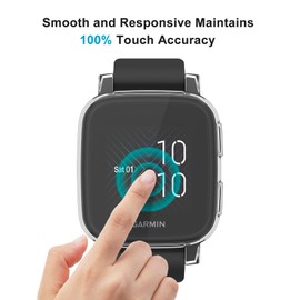 Wanme Pack of 3 Case Compatible with Garmin Venu Sq Case/Garmin Venu Sq 2 / Venu Sq Music/Venu Sq 2 Music Protective Case, HD Shockproof Soft TPU Case Full Protection Display Protection Case