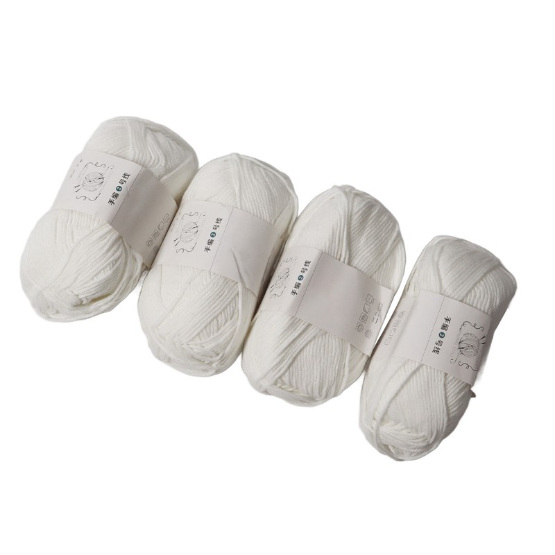 4Pcs Cotton Yarn 3mm Pure Elegant Color Soft Elastic Skin