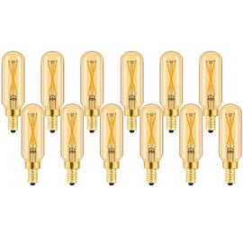 Leools E12 LED Bulb Dimmable 2W Equal 25 watt Light Bulb Warm White Ambe 2500K T6 T25 E12 Candelabra Bulb 25w for Chandeliers,Ceiling Fan e12 Light Bulb,Pack of 12.