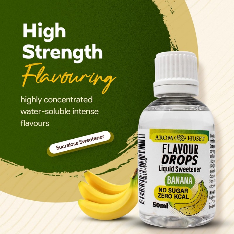Aromhuset Banana Flavour Drops 50 ml – High Intensity, Sugar