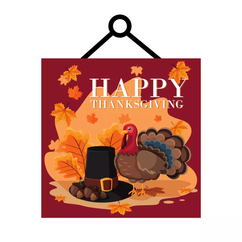 What A Mesh By Diana Happy Thanksgiving Turkey with Pilgrim
