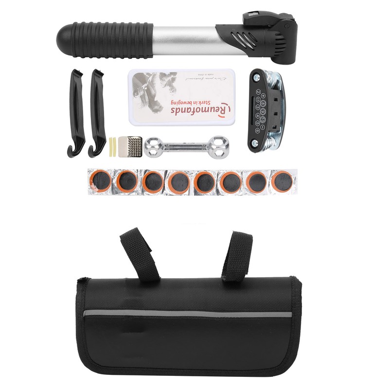Bicycle Repair Bag Set Tire Fix Tool with Pimp Patches