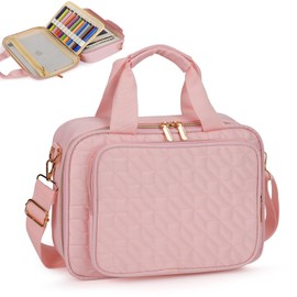 Bible Cover for Women Men, Large Bible Case Bible Bag with Handle and Shoulder Strap, Bible Carrying Case with Zipper Pocket/Detachable Pen Slot for Bible Gift (Pink)