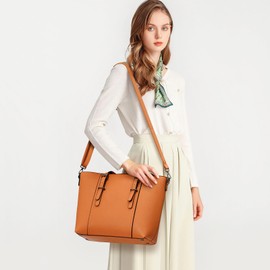 Women Purses and Handbags Tote Shoulder Bag Top Handle Satchel Bags for Ladies Purse Set (Brown 2pcs Set)