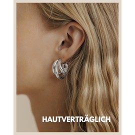 Women's Triple Hoop Earrings - Waterproof Stainless Steel in 18K Gold, Silver or Rose Gold | Triple Hoop Earrings with Gift Box, Stainless Steel, No Gemstone