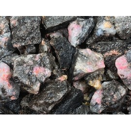 Hypnotic Gems Materials: 1 lb Bulk Rough Rhodonite Stones from Madagascar - Large 1" to 1.25" Average Size per Rock