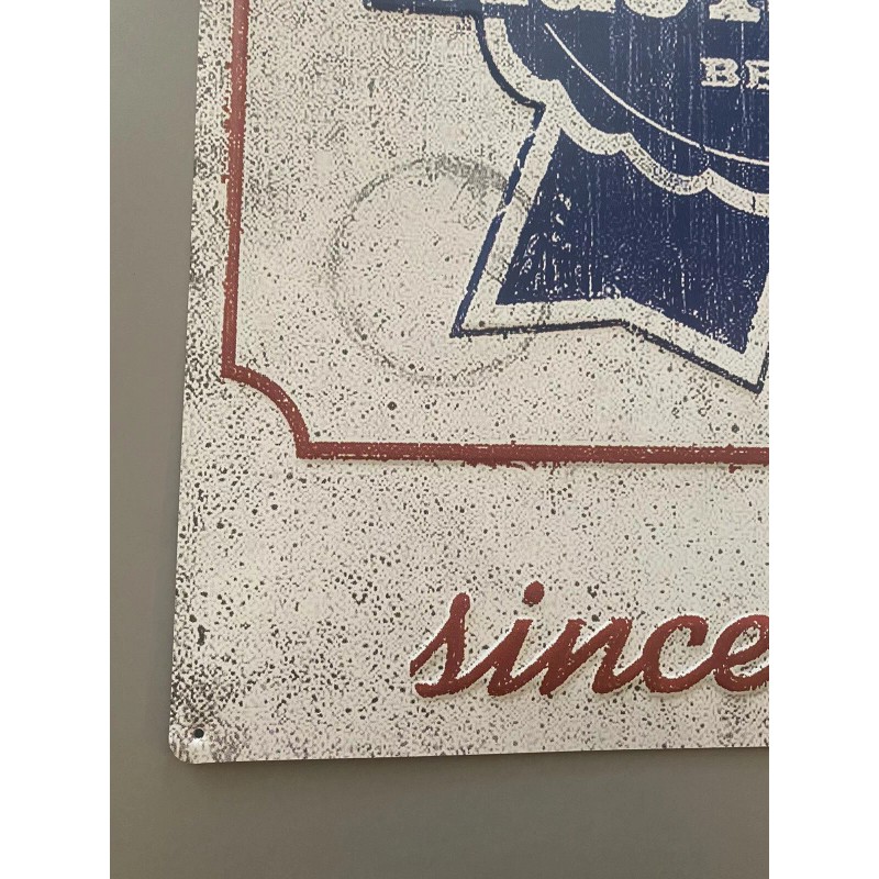 Pabst Blue Ribbon PBR Beer nostalgic metal tacker tin sign