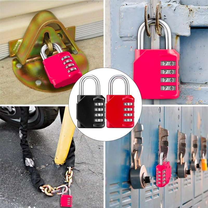 Padlock with Code, 4 Digit Combination Lock for Locker, Outdoor