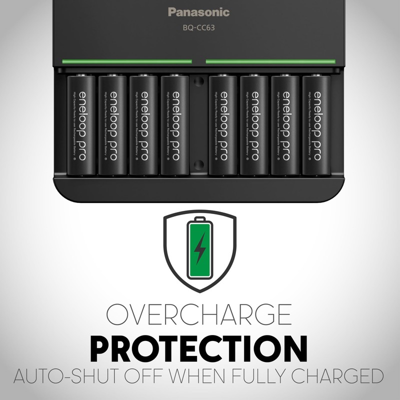 Panasonic K-KJ63KHA8BA Advanced eneloop pro 8-Position Rechargeable Battery 6-Hour Quick