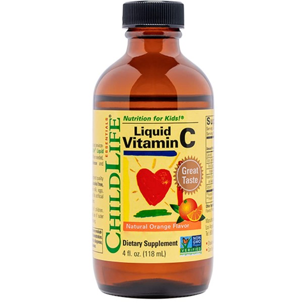 ChildLife Essentials, Liquid Vitamin C, Vegan Vitamin C Drops for Children, 118ml, Lab-Tested, Vegetarian, Gluten Free, Soy Free, GMO Free