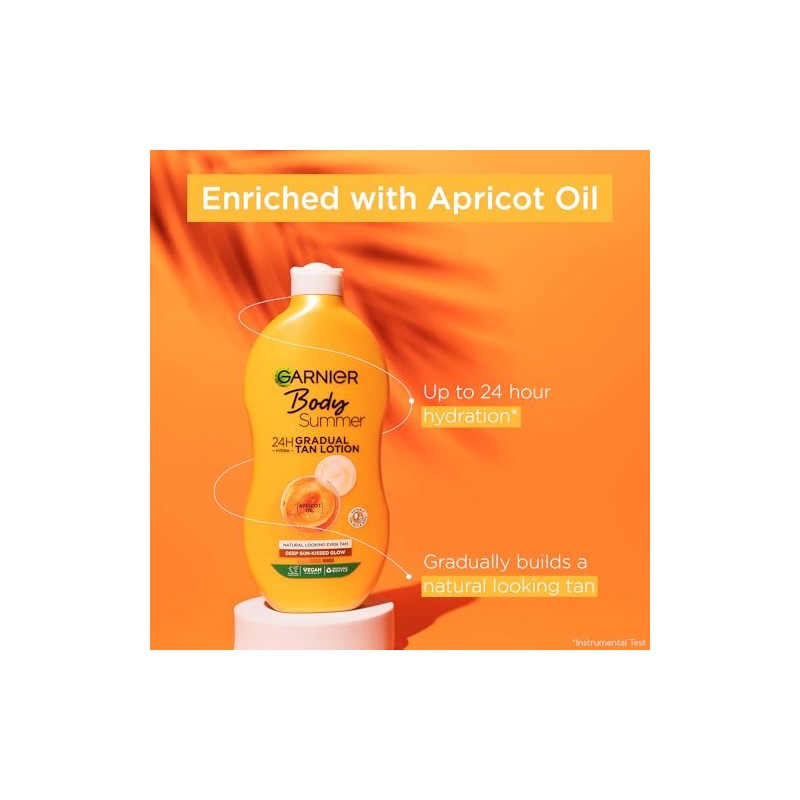 Garnier Summer Body Gradual Tan Moisturiser Deep, For A Radiant