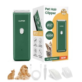 Tawiijou Pet Clippers for Dog Hair Grooming Low Noise, Rechargeable Cordless Cat Shaver with Ceramic Blade,Portable Pet Hair Trimmer for Matted & Long Hair