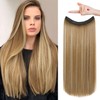 REECHO Invisible Wire Hair Extensions with Transparent Headband Adjustable Size