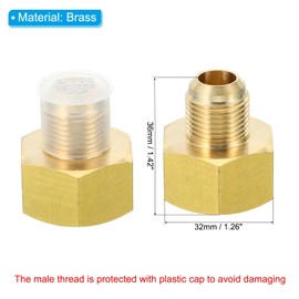 PATIKIL 3/4 Inch Female Flare x 1/2 Inch Male Flare Connector, SAE 45 Degree Flare Brass Adapter Flare Pipe Fitting for Air Gas Line Refrigeration HVAC