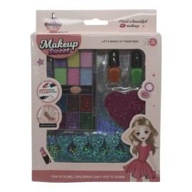 Bisutex Set Kit Niña Maquillaje Esmaltes Paleta Sombras Niña Glitter