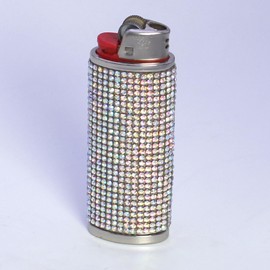 HUMWE - Funda para encendedor de vidrio brillante con diamantes de imitación para encendedor Bic tamaño estándar completo J6 (multicolor 2)
