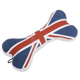 AB Tools Large Sylish Union Jack Bone Canvas Dog Puppy Toy With Squeak Gift -(30cm L)