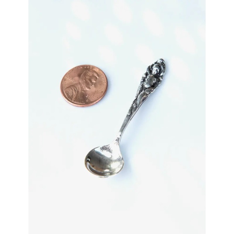 SliverLiza SOLID 925 Sterling silver Love Disarmed Mini Spoon-baby/ Silver