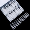 120 Pcs Clear Dual Nail Foam,Long Ballerina Coffin Polyester Nail