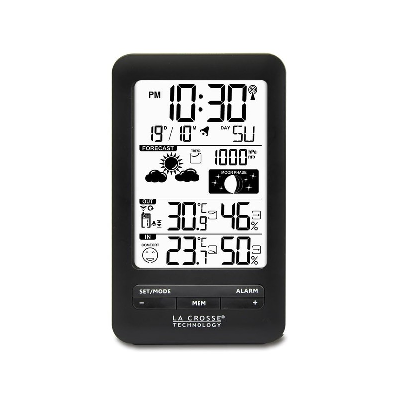 La Crosse Technology Weather Station with Moon Phases WS6210 Black