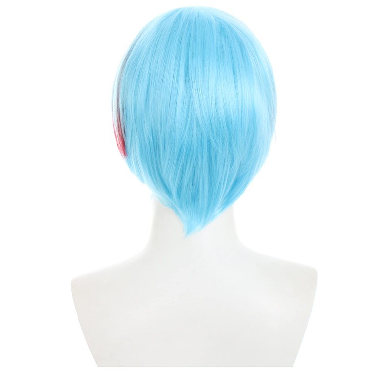 Miccostumes Unisex Wig, Anime Cosplay Wig, Popular, Short, Red Blew