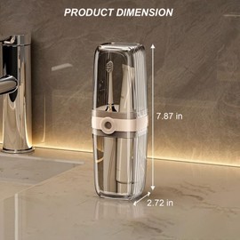 Toothbrush Travel Case, Portable Clear Grey Toothbrush Holders with Cover Leakproof Toothbrush & Toothpaste Holder for Traveling School Camping Business Trip Bathroom