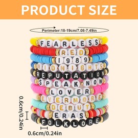11 Pcs Friendship Bracelets,Colorful Bohemian Style Letter Bracelets for Women Men,Fashionable Concert Souvenirs and Gifts