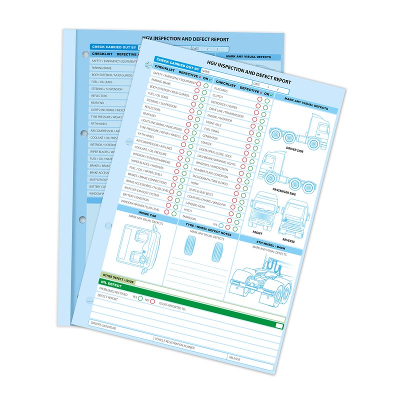 HGV Defect Inspection/Report Book, 2 Part (Duplicate)