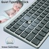 KUNSI Wireless Keyboard,Bluetooth and 2.4G USB Wireless Keyboard,Rechargeable Slim Quiet