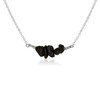 Lava Chip Bead Bar Necklace in Stainless Steel