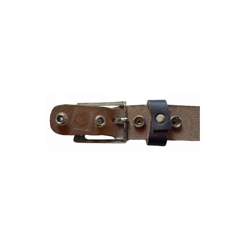 Men's Genuine Leather Belt with Buckle Brown from 90-160 cm