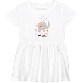 inktastic Elephant I Love My Gigi Grandson Granddaughter Gift Infant Dress 6 Months White 451f3