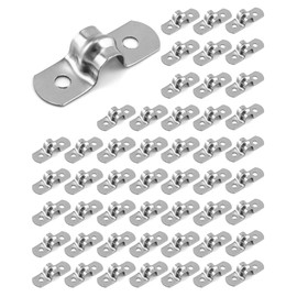 QWORK® Pack of 50 8 mm U-pipe clamps, 304 stainless steel, mounting clamp for attaching cables and pipes (M8)