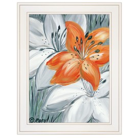 Trendy Decor 4U REAR170-226G Tiger Lily in Orange Wall Art By Roey Ebert - Contemporary Impressionism Floral Paradise 19" H x 15" W
