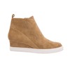 Anna - Low Heel Designer Platform Wedge Sneaker Bootie Tan