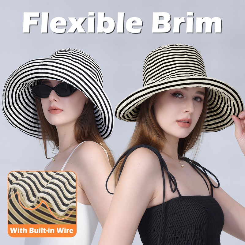 MK MATT KEELY Women's Foldable Beach Hat Wide Brim Lightweight