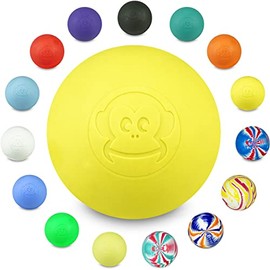 Captain LAX Massage Ball Original Lacrosse Ball Hard Rubber 6 x 6 cm Suitable for Trigger Point & Fascia Massage / Crossfit, yellow