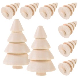 EXCEART 10 Pieces Mini Wooden Christmas Tree Decoration Christmas Wooden Figures for Painting Crafts DIY Figure Cones Christmas Decoration Small Christmas Tree Christmas Tree Miniature Ornaments