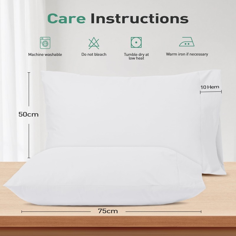 Sylvanora Pillow Cases 2 Pack, Soft & Premium 100% Egyptian