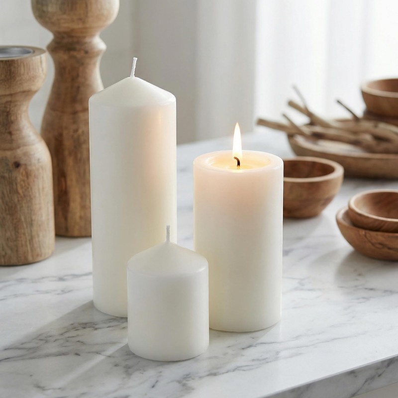 Cmoott 36 Pcs Individually Wrapped Pillar Candles Bulk, 2x3 2x6