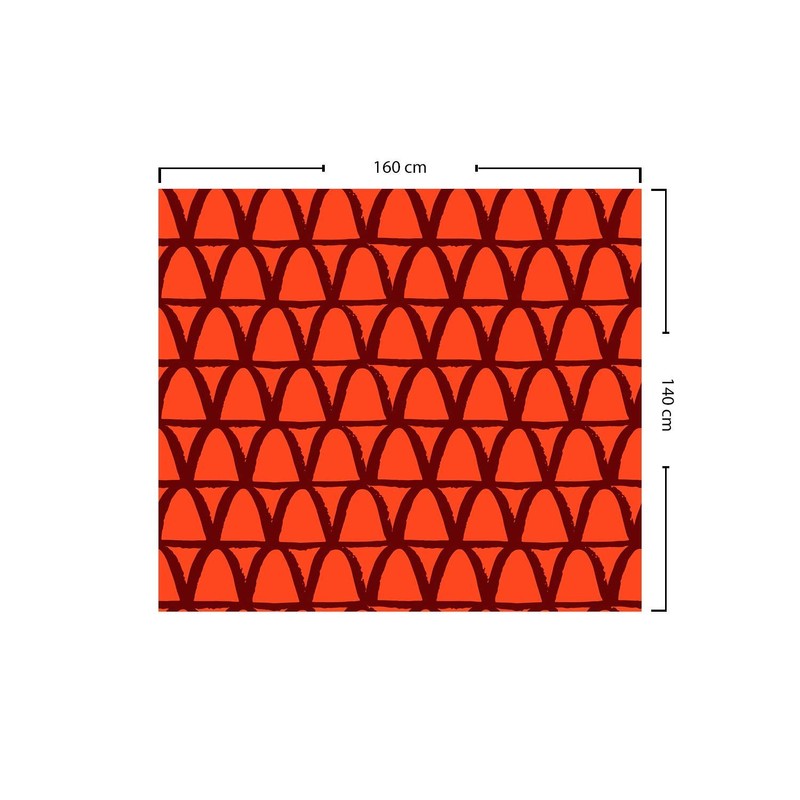 Bonamaison Kitchen Decoration, Tablecloth, Orange Bordeux, 140 x 160 Cm