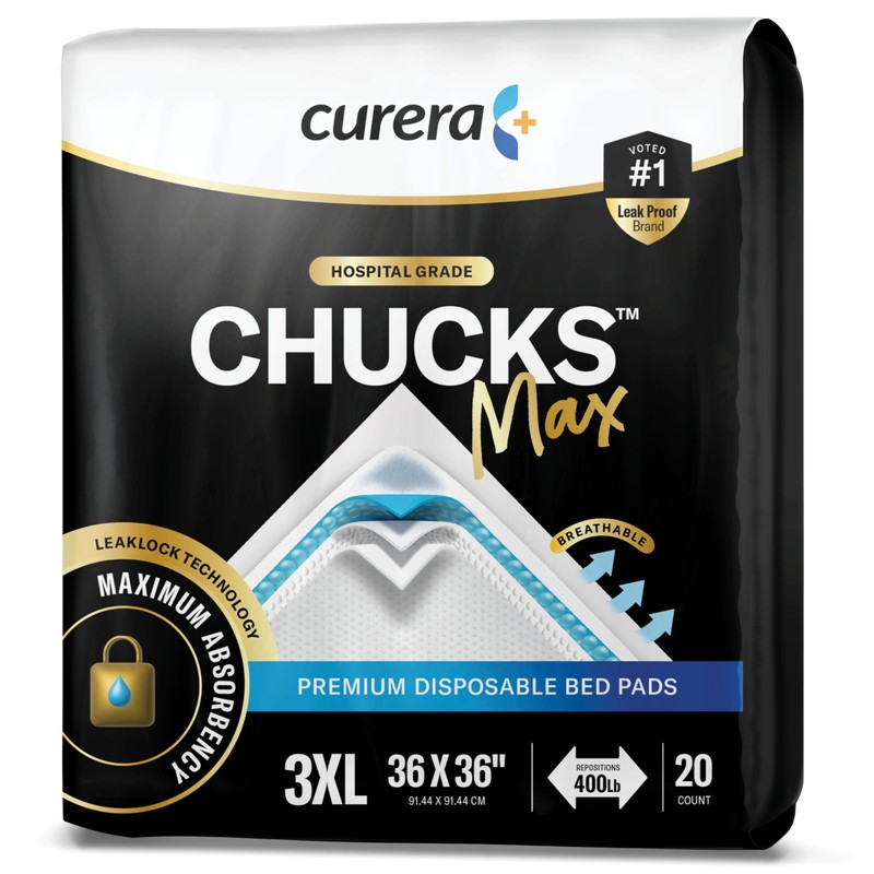 Curera Chucks MAX Hospital Bed Pads Disposable Adult 36 x