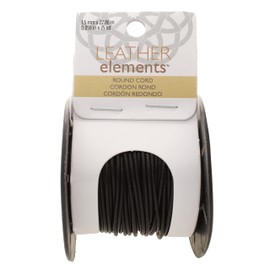 The Beadsmith Leather Cord – Black – 1.5mm Spool – 25 Yards/22.86 Meters – Indian Leather Thong Ideal for Braiding, Beading, Necklaces, Fine Lacing, Hair Accessories & DIY Jewelry Making