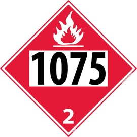NMC DL42BR National Marker Dot Placard Sign,Four Digit 1075, 10 3/4 Inches x 10 3/4 Inches, Rigid Plastic
