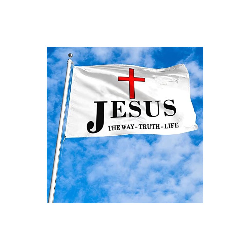 Aihccy Jesus The way Truth Life Flag Banner 3x5Feet Garden