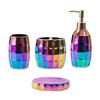 Rainbow Bathroom Accessory Set, Colorful/Gold Mosaic Ceramic Bathroom Accessories Sets