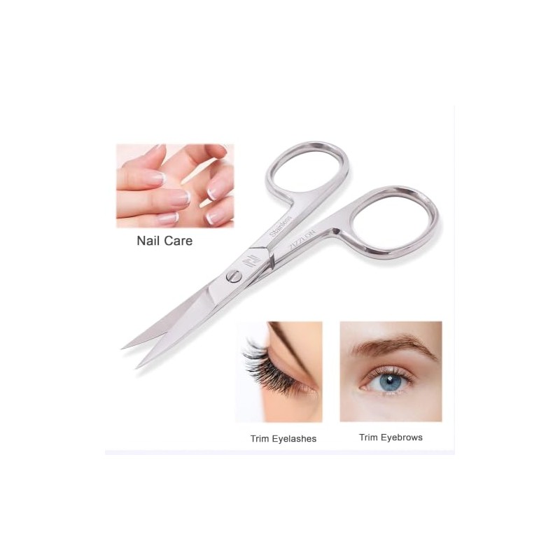 Tijeras Curvas Microdentadas de Acero Inoxidable para Uñas
