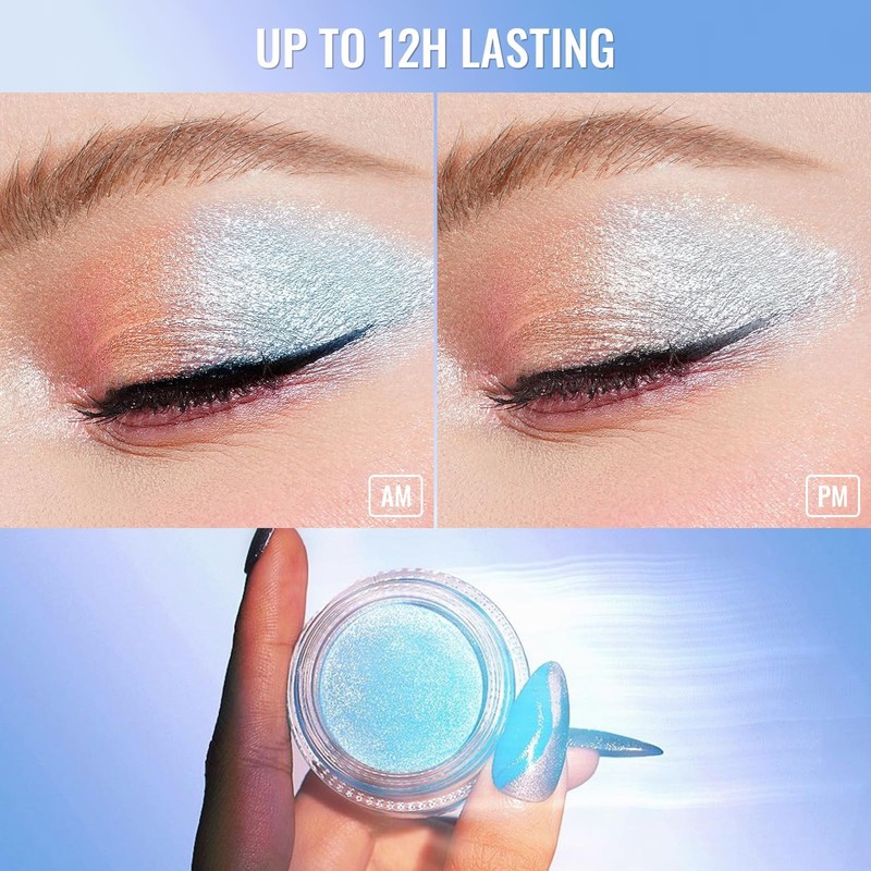 Oulac Blue Cream Eyeshadow also for Highlighter Large Capacity Highly