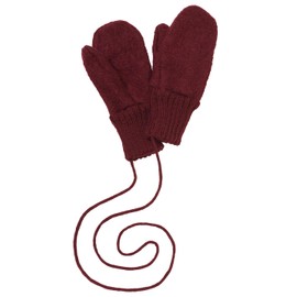 Disana Walk gloves, 100% organic merino wool GOTS, IVN Best | connected with knitted cord | baby toddler child unisex | made in Germany, Blackcurrant